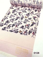 野蚕糸 インドムガシルク 全通 洒落袋帯 アッサム原産 横段 正絹 Q918