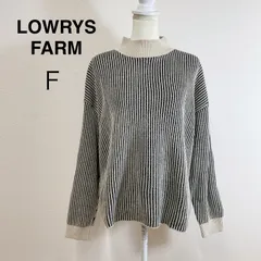 LOWRYS FARM ストライプハイネックプルオーバーLS ニットプルオーバー ストライプ ハイネック 秋冬 長袖 オーバーサイズ ルーズシルエット ブラック レディース F