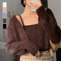 ニットカーディガン キャミ 5色