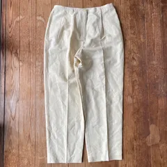 90's Liz claiborne linen pleats wide pants. 古着　liz wear スラックス　ワイドパンツ　オフホワイト