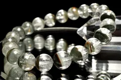 【１点物】半々タイプ◇グリーン ガーデンクォーツ　9mm　ブレスレット パワーストーン 天然石 _MC1583