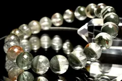 【１点物】半々タイプ◇グリーン ガーデンクォーツ　9mm　ブレスレット パワーストーン 天然石 _MC1586