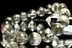 【１点物】半々タイプ◇グリーン ガーデンクォーツ　12.5mm　ブレスレット パワーストーン 天然石 _MC1590