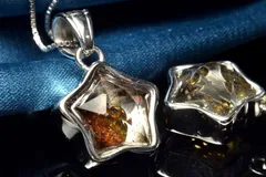 希少◇ロシア産 パラサイト隕石　13x13mm　スター ペンダントトップ 1個売り パワーストーン 天然石 _PRG2381-3