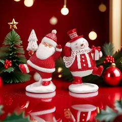 クリスマス オブジェ 置物 雪だるまとサンタクロース サンタさん サンタ ガーデンオーナメント インテリア 可愛い  インテリア雑貨 室内 寝室 玄関 癒しグッズ 庭 ガーデニング プレゼント ギフト 樹脂 クリスマス装飾