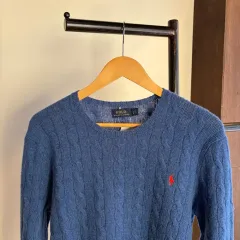 15294 - ポロラルフローレン ケーブル ウール ニット (ウール 90% カシミア 10%