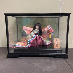閉店セール】 桃山作 桜山 日本人形 ガラスケース入り 市松人形 - メルカリ