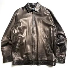 【羊革】Polo By Ralph Lauren レザージャケット 黒 M アクティ21 チンストラップ 本革