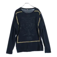 DIESEL (ディーゼル) フロントグラフィックプリント 長袖Tシャツ カットソー ブラック