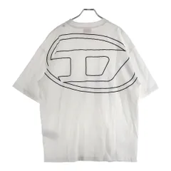 DIESEL (ディーゼル) フロントロゴ刺繍 半袖Tシャツ カットソー ホワイト A11302-0HGAM
