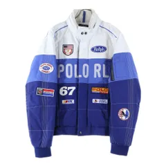 POLO RALPH LAUREN (ポロラルフローレン) ワッペン ポロレーシングジャケット ホワイト/ブルー