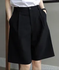 タックショートパンツ ハイウエスト 美脚