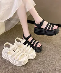 ストラップサンダル 厚底 美脚 夏くつ