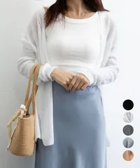 ニットカーディガン 透かし編みトップス夏