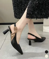 ハイヒールパンプス ポインテッドトゥ配色