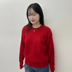 13629 - ポロ ラルフローレン レッド ウール ニット (ラムズウール 100%)