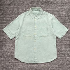 AURALEE WASHI DUCK CANVAS HALF SLEEVED SHIRTS 3 グリーン