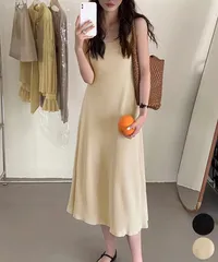 ニットタンクワンピース スクエアネック