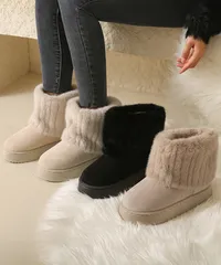 ムートンブーツ 厚底 裏起毛ブーツ 冬靴 SK21609169-7742