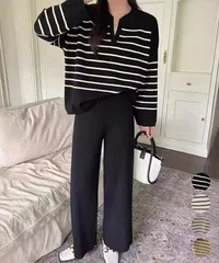 ニットセットアップ トップスパンツセット