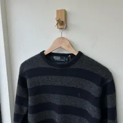 15419 - ポロラルフローレン ストライプ ウール ニット (ラムズウール100%)