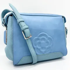 【美品】クレイサス ショルダーバッグ 水色 レザー カメリア CLATHAS