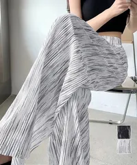 プリーツパンツ きれいめワイドパンツ春夏