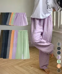 ギンガムチェックパンツ レディース 春夏