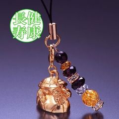 限定品】江島神社 龍神 水晶幸福守り 金色ストラップ - メルカリ