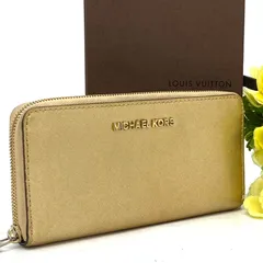 マイケルコース 長財布 ラウンド ゴールド  サフィアーノ カード FY378