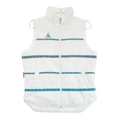 サイズ：L LE COQ GOLF ルコックゴルフ  リバーシブル 中綿 ジップベスト ボーダー柄 ホワイト系 [240101578694] ゴルフウェア レディース ストスト