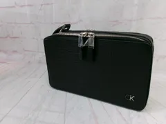 【中古】CK CALVIN KLEIN ｼｰｹｰｶﾙﾊﾞﾝｸﾗｲﾝ ﾀﾞﾌﾞﾙﾌｧｽﾅｰ ｾﾌﾟﾀｰﾎﾟｰﾁ ｾｶﾝﾄﾞﾊﾞｯｸﾞ ｸﾗｯﾁﾊﾞｯｸﾞ ﾌﾞﾗｯｸ  991880149