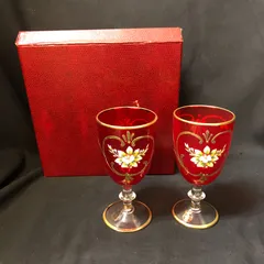 美品 未使用 ヴェネチアン ワイングラス ムラーノ 箱入 1 ムラーノ グラス / MURANO GLASS ワイングラス ベネチアングラス