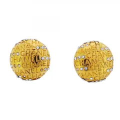 シャネル(Chanel) シャネル イヤリング  シャネル  サークル GPメッキ ラインストーン ゴールドレディース