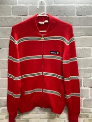 A【A21-46】◇ Ellesse ニットパーカー　赤色