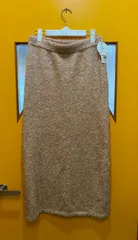 【H1-63】◇ LEPSIM　フリーサイズ　7ゲージラメニットスカート　ピンク