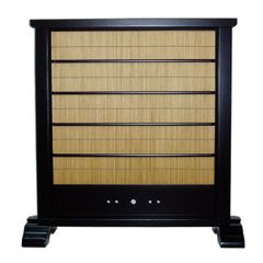 10827590 間仕切り衝立 フレームブラウン 木簾ダークブラウン 和風衝立