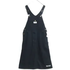 【極美品】ピンクハウス★ジャンパースカート 大きいサイズXL 黒系 デニム  ロゴ ワッペン z16480