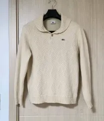 LACOSTE アイボリー ベージュ ウール パータン ヘビー ニット ユニセックス