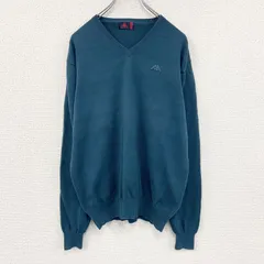古着 used　Kappa　カッパ　コットンニットセーター　青　ブルー　Lサイズ