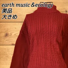 美品⭐️ アースミュージック アンド エコロジー ナチュラルレーベル earth music&ecology Natural Label アクリルニット セーター ケーブル編み アラン編み ハイネック ローゲージ 大きめ オーバーサイズ ゆるダボ 体型カバー