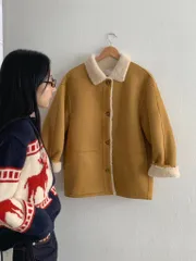 冬チートキー 내추グミ ムートン 冬新作 エッグ シープスキン ムートン Shearlingジャケット ウールジャケット