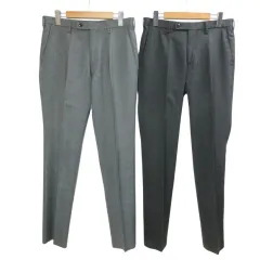 ユニクロ UNIQLO 17年 2点セット 感動パンツ ウルトラライト ウールライク 321-193153 スラックス おまとめ ウエスト76cm レングス85cm グレー チャコールグレー /X