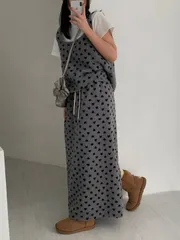 ボノSET)国内新作セットアップ ブークレ 年末 オーバーサイズ ロングSK ノースリーブ ボア フリース