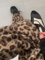 新作)ブークレレオパードPT)ブークレ Teddy テディ レオパード シャーリング ジョガー ストレート 冬 オーバーサイズ ISTJ VENDING MACHINE Ver.