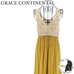 GRACE CONTINENTAL グレースコンチネンタル ワンピース ノースリーブ スパンコール ベージュ カーキ