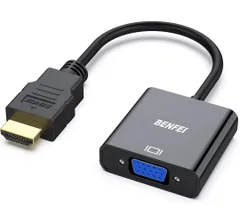 BENFEI HDMI-VGA(D-SUB)変換アダプタ hdmi 変換 (オスからメス、逆方向に非対応) 1080pフルHD コンピューター、デスクトップ、ノートパソコン、PC、モニター、プロジェクター、 - ブラック(低電圧HDMIを除く)