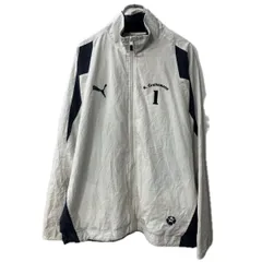 PUMA ジャケット 2XL ホワイト ダークグレー プーマ ジップアップ プリント スポーティー アウター 春物 a711-6767