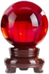 All Trust 水晶玉 クリスタルボール 開運グッズ 風水 オブジェ 癒し インテリア (レッド,  10cm)