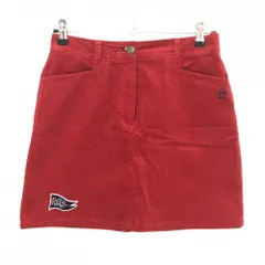 【超美品】マンシングウェア スカート レッド コーデュロイ ロゴ刺しゅう ストレッチ レディース 9 ゴルフウェア Munsingwear